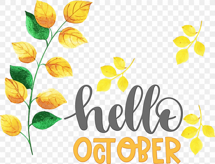 Floral Design, PNG, 2077x1584px, Hello October, Autumn, Branching, Cut Flowers, Floral Design Download Free