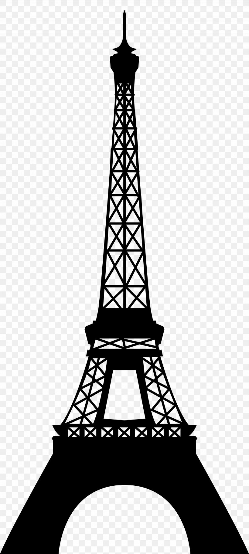 Eiffel Tower Clip Art Silhouette Image, PNG, 3593x8000px, Eiffel Tower, Art, Blackandwhite, Landmark, Monument Download Free