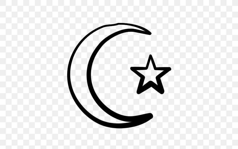 Star And Crescent Moon Clip Art, PNG, 512x512px, Star And Crescent, Area, Black And White, Body Jewelry, Color Download Free