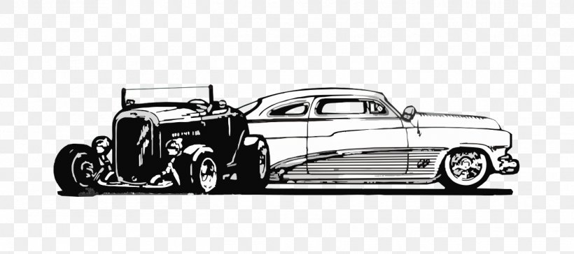 Mid-size Car Compact Car Motor Vehicle Vintage Car, PNG, 1348x599px, Midsize Car, Automotive Design, Black And White, Brand, Car Download Free