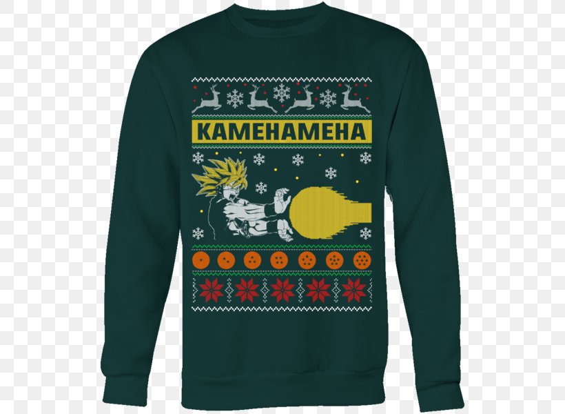 T-shirt Goku Christmas Jumper Sweater Dragon Ball, PNG, 600x600px, Tshirt, Active Shirt, Bluza, Brand, Christmas Jumper Download Free