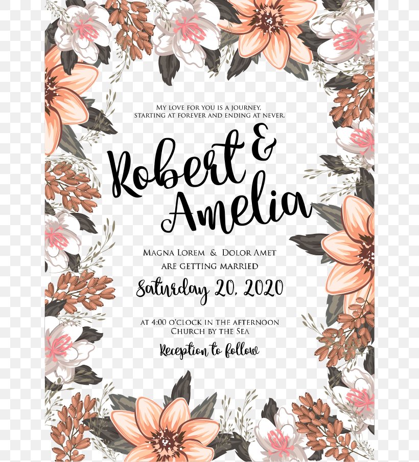 Wedding Invitation Marriage Flower Floral Design, PNG, 646x903px, Wedding Invitation, Color, Convite, Cut Flowers, Flora Download Free