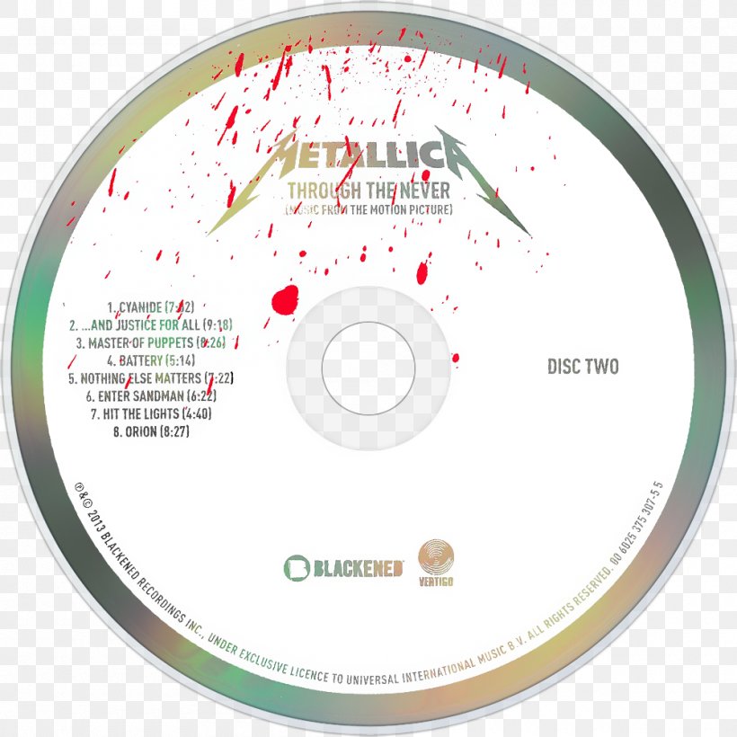Compact Disc Metallica: Through The Never Death Magnetic Creeping Death, PNG, 1000x1000px, Watercolor, Cartoon, Flower, Frame, Heart Download Free
