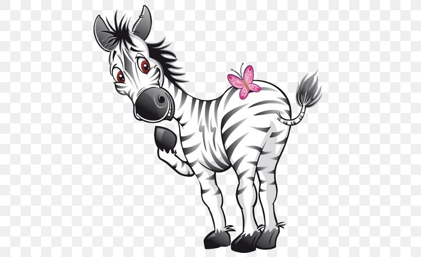 Drawing Cartoon Zebra Clip Art, PNG, 500x500px, Watercolor, Cartoon, Flower, Frame, Heart Download Free