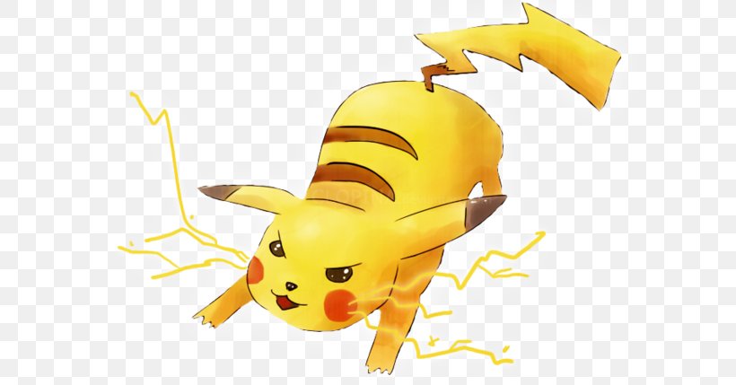 Pikachu Pokémon Yellow Thunderbolt Ash Ketchum Thunder Shock, PNG, 600x429px, Pikachu, Animal Figure, Ash Ketchum, Bee, Drawing Download Free