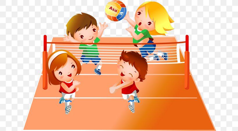 Volleyball Play Sport Clip Art, PNG, 670x454px, Watercolor, Cartoon, Flower, Frame, Heart Download Free
