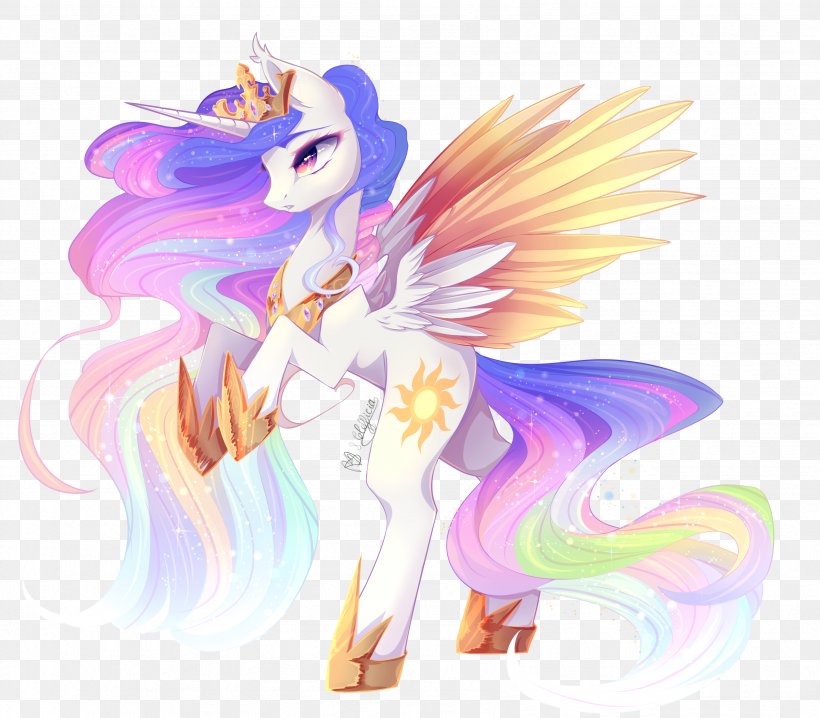 Pony Princess Celestia Princess Luna Fluttershy, PNG, 3394x2972px, Watercolor, Cartoon, Flower, Frame, Heart Download Free