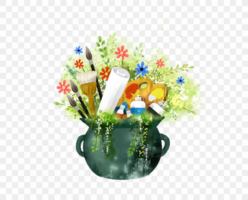 Watercolor Painting Nature Cartoon Illustration, PNG, 4407x3543px, Watercolor Painting, Cartoon, Child, Flora, Floral Design Download Free