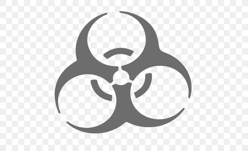 Biological Hazard Symbol Sign Clip Art, PNG, 500x500px, Biological Hazard, Biosafety Level, Black And White, Brand, Decal Download Free