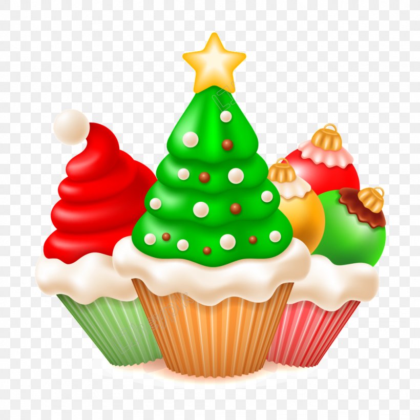 Christmas Day Christmas Tree Vector Graphics Royalty-free Stock Photography, PNG, 1024x1024px, Christmas Day, Baked Goods, Baking Cup, Buttercream, Cake Download Free