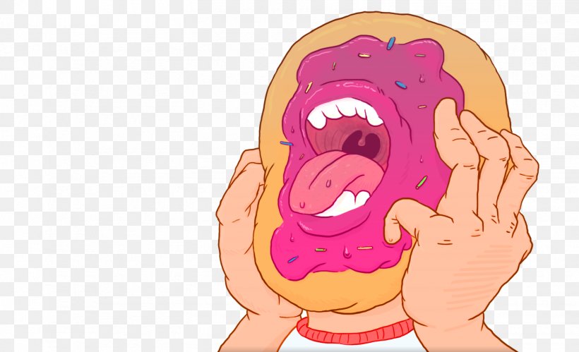 Donuts Voodoo Doughnut Ear Homo Sapiens Cheek, PNG, 1555x948px, Watercolor, Cartoon, Flower, Frame, Heart Download Free
