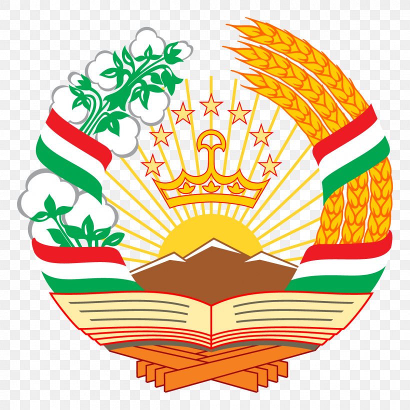 Emblem Of Tajikistan Tajik Soviet Socialist Republic Flag Of Tajikistan Soviet Union, PNG, 1200x1200px, Tajikistan, Coat Of Arms, Country, Cuisine, Emblem Download Free