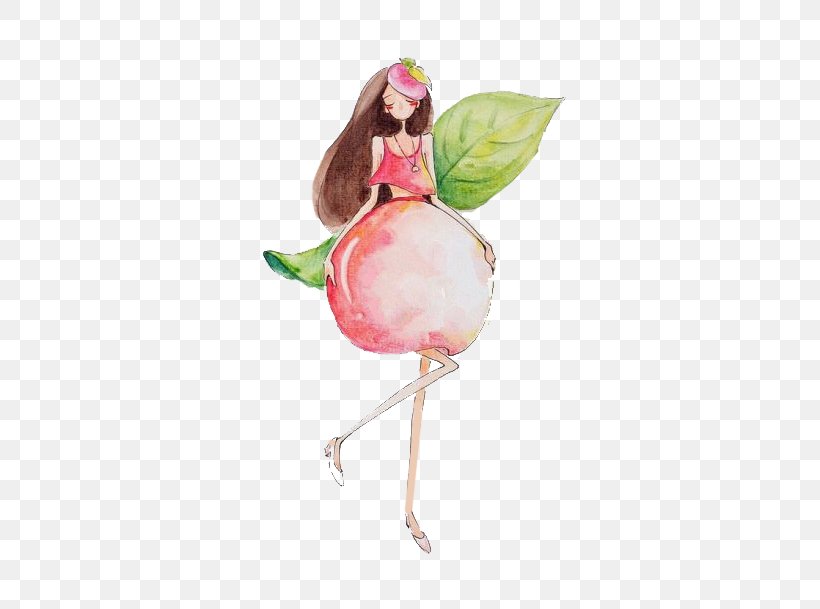 Drawing Fruit Peach, PNG, 440x609px, Watercolor, Cartoon, Flower, Frame, Heart Download Free