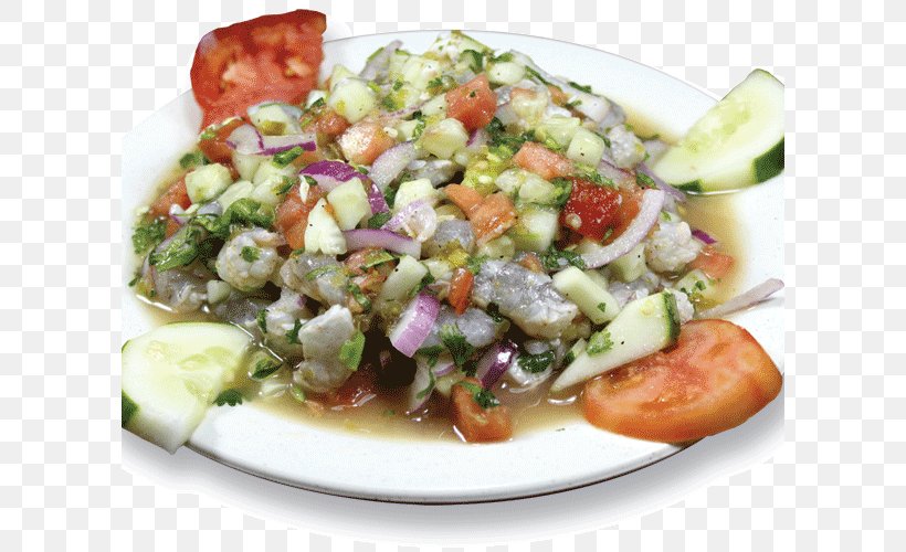 Greek Salad Ceviche Tostada Caridea Prawn Cocktail, PNG, 600x500px, Greek Salad, Caridea, Ceviche, Cuisine, Dish Download Free