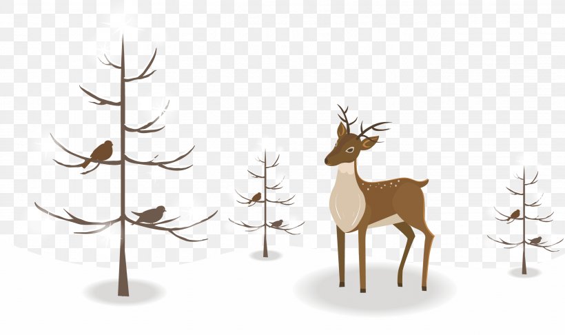 Reindeer Christmas Snow Illustration, PNG, 2637x1566px, Reindeer, Christmas, Christmas Card, Deer, Furniture Download Free