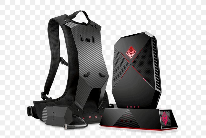 Hewlett-Packard OMEN X By HP Compact Desktop VR Backpack PA1000-000 Backpack Harness Desktop Computers Laptop, PNG, 610x550px, Hewlettpackard, Backpack, Computer, Desktop Computers, Electronic Device Download Free