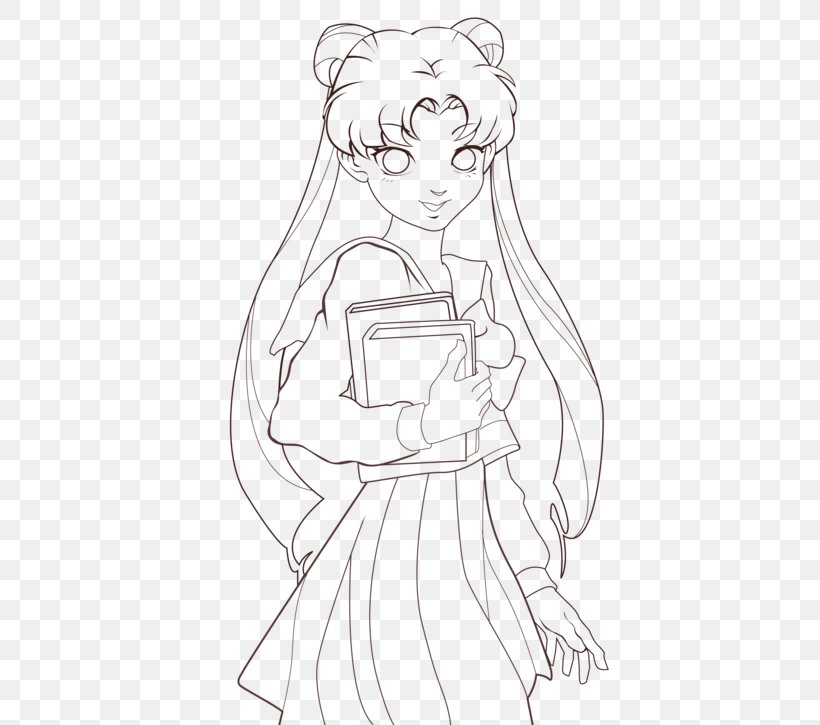 Sailor Moon Line Art Chibiusa Drawing Coloring Book, PNG, 400x725px, Watercolor, Cartoon, Flower, Frame, Heart Download Free
