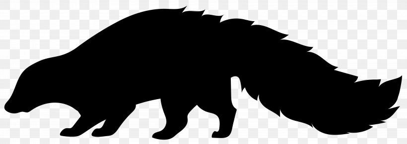 Silhouette Skunk Clip Art, PNG, 8000x2856px, Silhouette, Art, Black, Black And White, Black Cat Download Free
