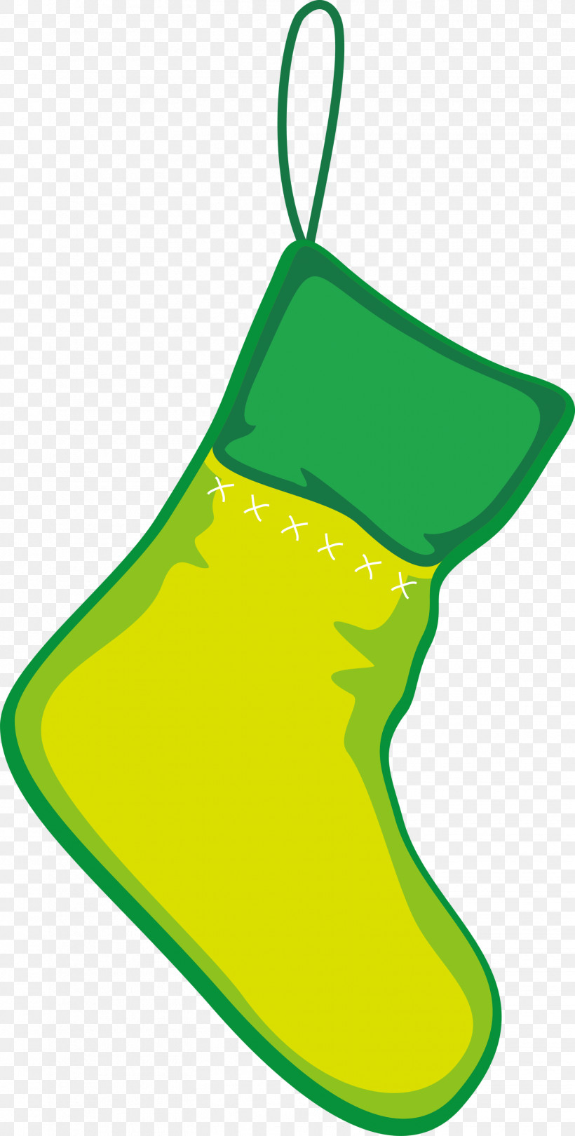 Christmas Stocking, PNG, 1518x3000px, Christmas Stocking, Christmas Decoration, Green, Interior Design, Yellow Download Free