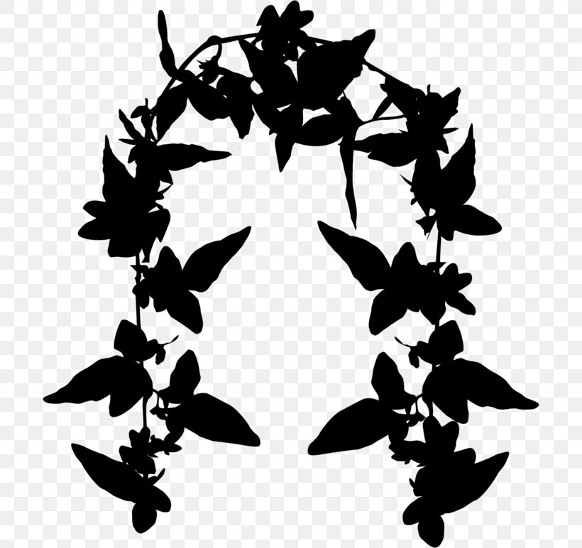 Clip Art Silhouette Pattern Leaf Branching, PNG, 700x772px, Silhouette, Blackandwhite, Botany, Branching, Flower Download Free
