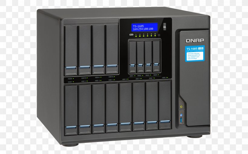 High-capacity 16-bay Xeon D Super NAS QNAP TS-1685-D QNAP TS-1685 NAS Server, PNG, 4500x2813px, 10 Gigabit Ethernet, Qnap Systems Inc, Data Storage, Electronic Device, Hard Drives Download Free