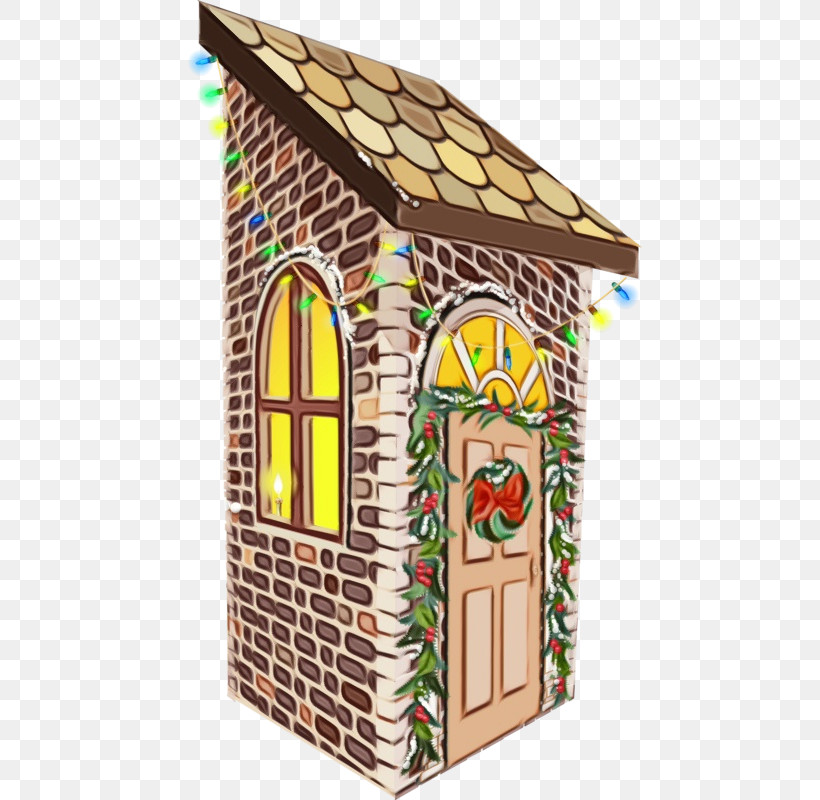 Shed Gingerbread House Playhouse House Roof, PNG, 464x800px, Watercolor, Gingerbread House, House, Interior Design, Paint Download Free