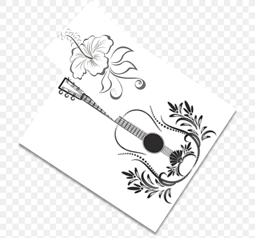 Visual Arts Tattoo Guitar Flower, PNG, 722x766px, Art, Area, Black, Black And White, Body Jewellery Download Free