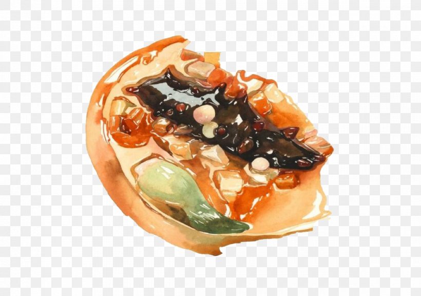 Sea Cucumber As Food Watercolor Painting Cuisine Dish Illustration, PNG, 1200x843px, Sea Cucumber As Food, Appetizer, Cooking, Cuisine, Dish Download Free