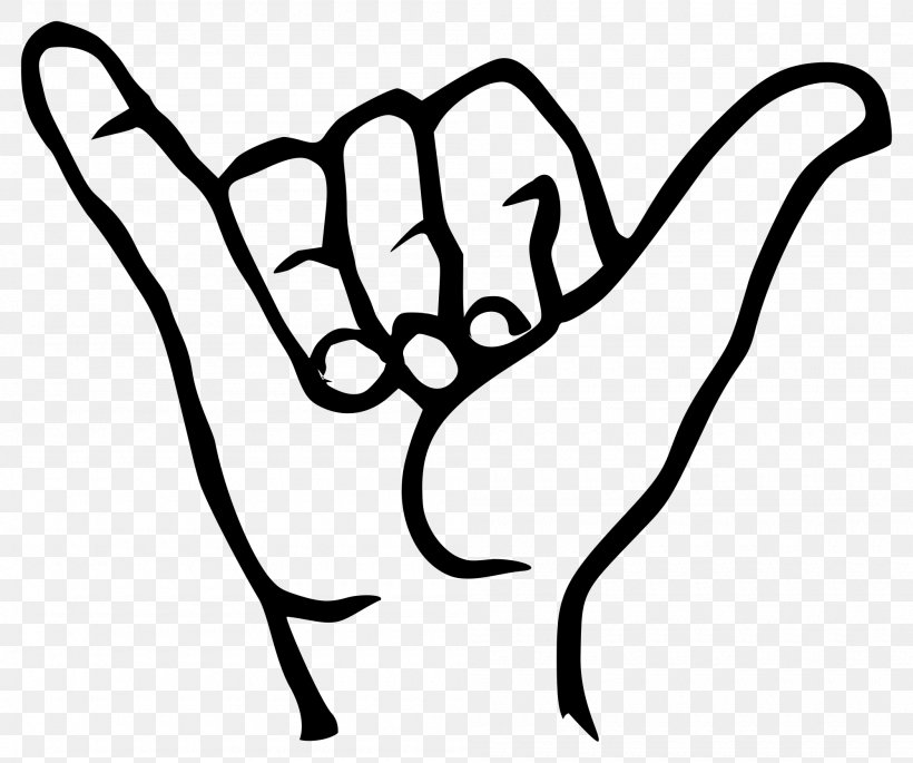 Shaka Sign Hawaii Sign Language Symbol, PNG, 2000x1671px, Shaka Sign, Aloha, Area, Artwork, Black Download Free