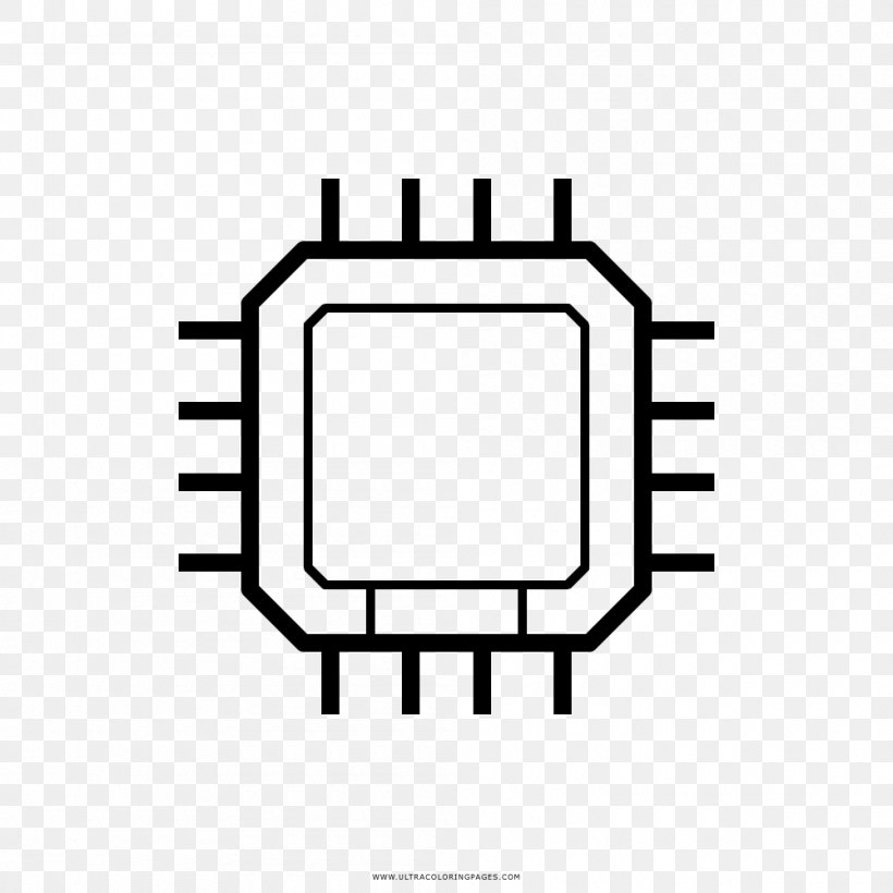 Central Processing Unit Microprocessor Integrated Circuits & Chips, PNG, 1000x1000px, Central Processing Unit, Apple, Area, Black And White, Brand Download Free