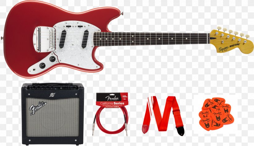 Fender Mustang Squier Vintage Modified Jaguar Electric Guitar, PNG, 2417x1389px, Fender Mustang, Acoustic Electric Guitar, Acoustic Guitar, Bass Guitar, Electric Guitar Download Free