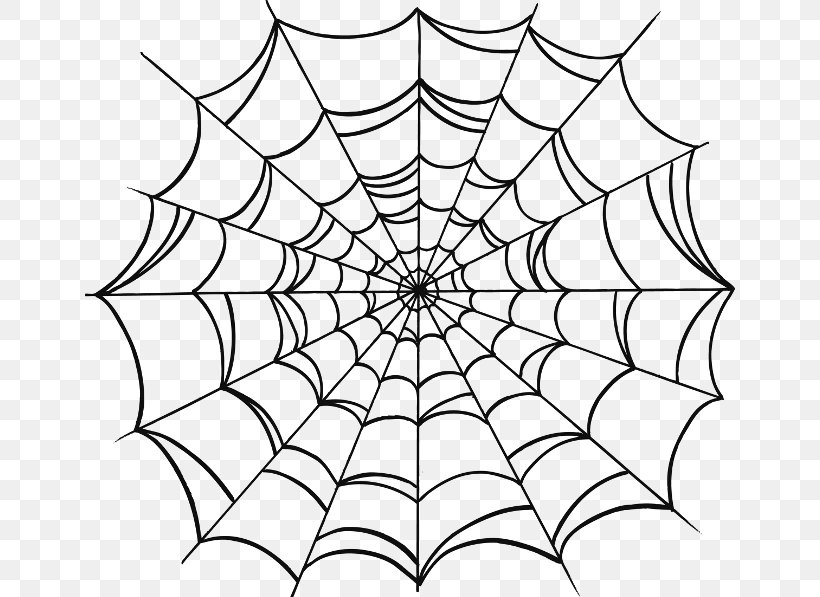 Spider Web Drawing Clip Art, PNG, 650x597px, Spider, Arachnid, Area, Black And White, Drawing Download Free