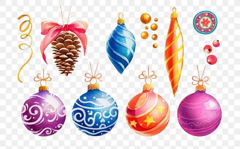 Christmas Ornament Watercolor Painting Illustration, PNG, 765x510px, Christmas Ornament, Bell, Christmas, Christmas Decoration, Color Download Free
