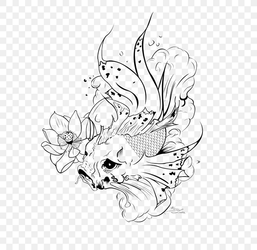 Koi Line Art Drawing, PNG, 600x800px, Koi, Art, Artwork, Black, Black And White Download Free