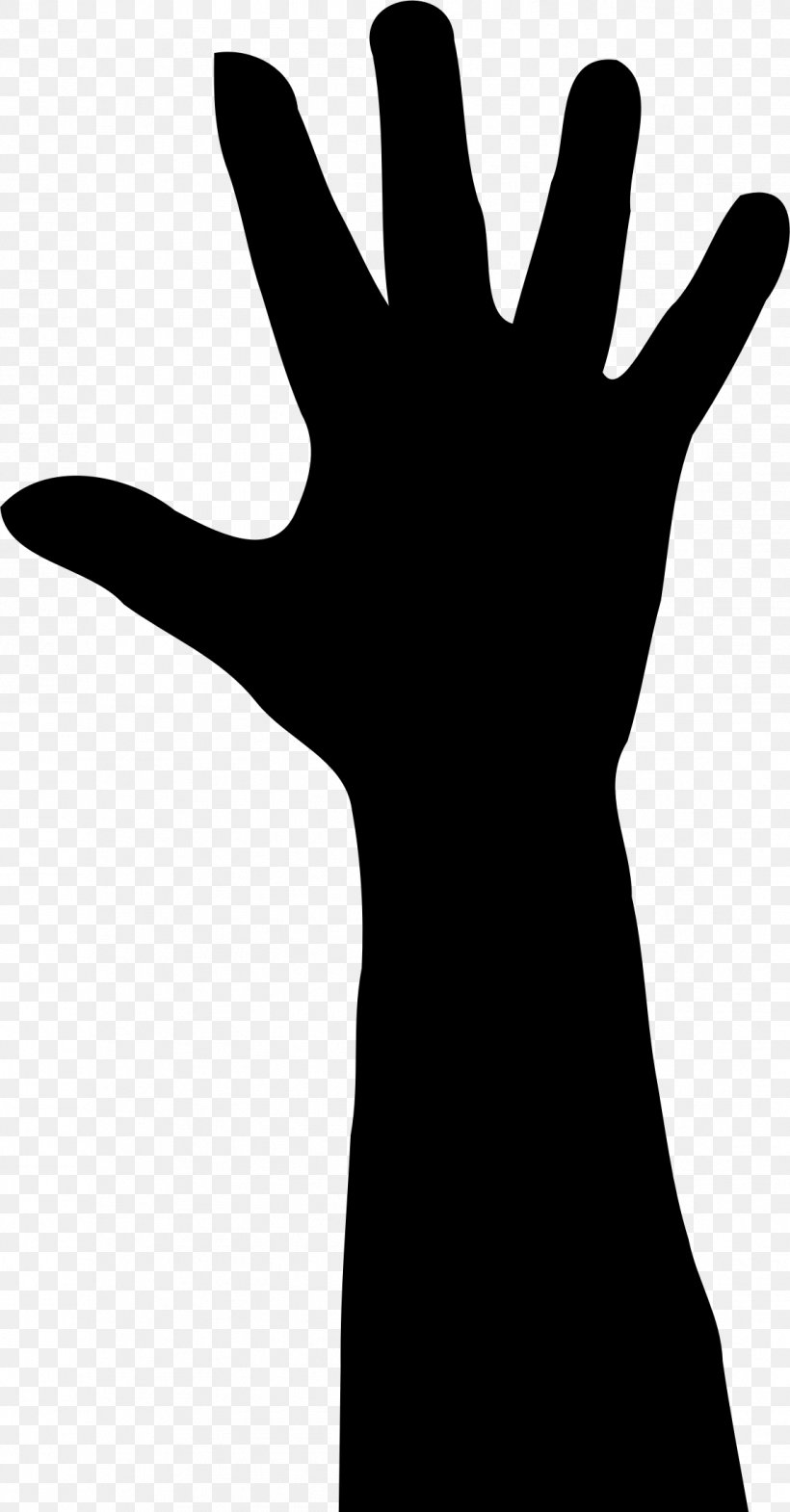 Silhouette Hand Clip Art, PNG, 1147x2197px, Silhouette, Arm, Black And White, Drawing, Finger Download Free