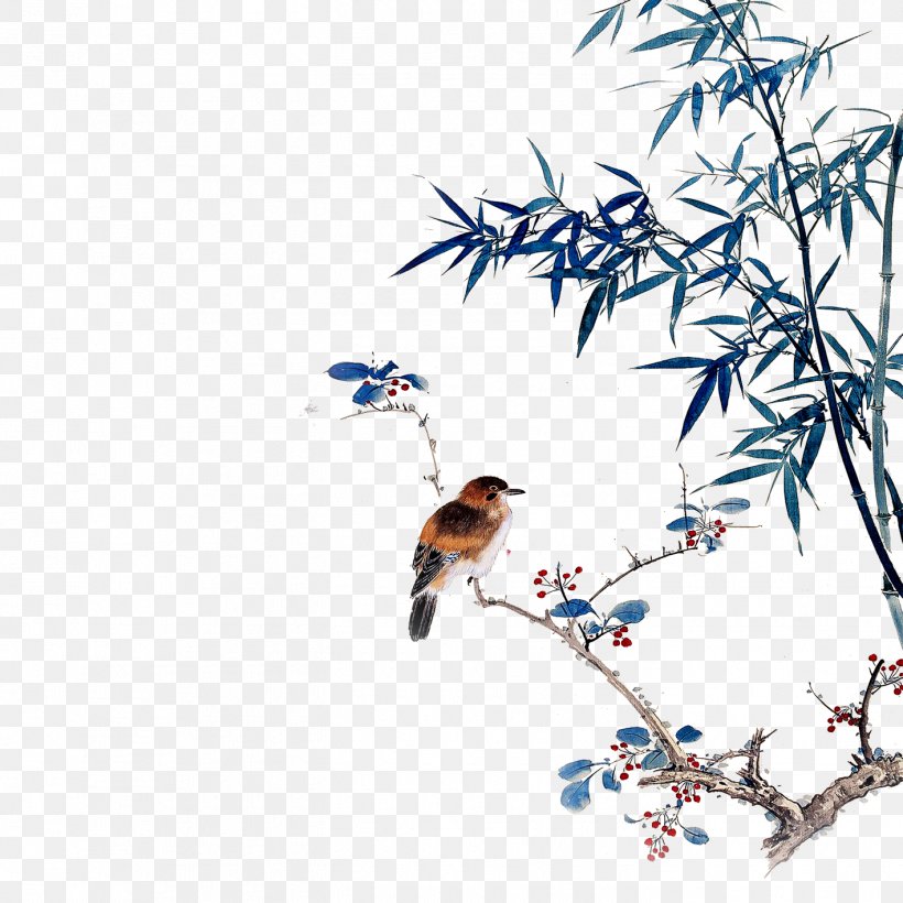 Chinese Painting Watercolor Painting Canvas Art, PNG, 1417x1417px, Chinese Painting, Bamboo, Beak, Bird, Bird And Flower Painting Download Free