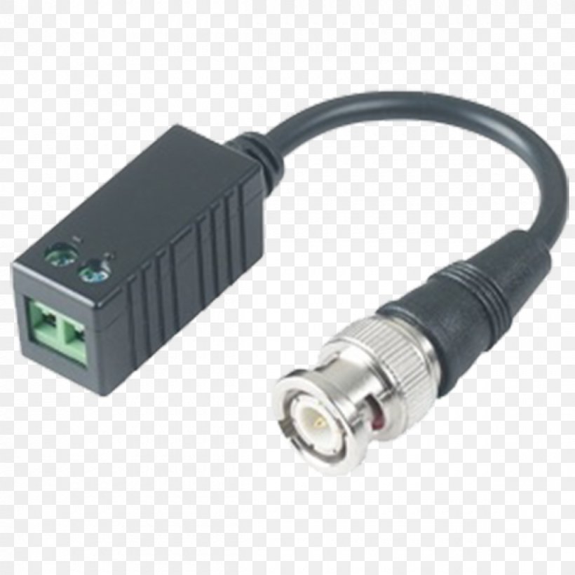Balun Closed-circuit Television Twisted Pair Coaxial Cable BNC Connector, PNG, 1200x1200px, Balun, Adapter, Analog High Definition, Bnc Connector, Cable Download Free