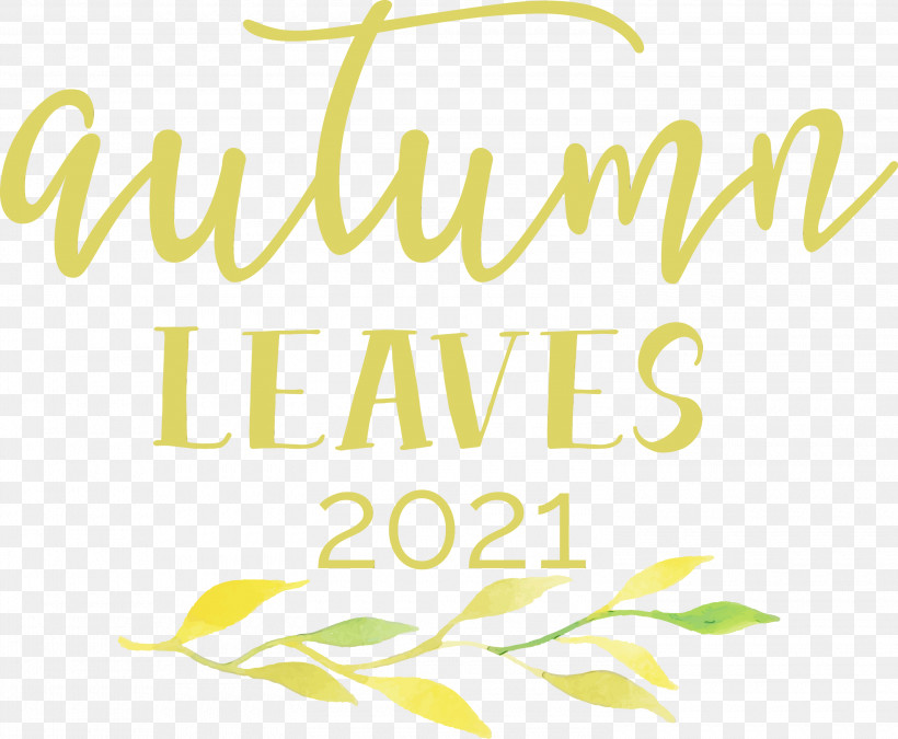 Calligraphy Font Logo Leaf Yellow, PNG, 3000x2472px, Autumn Leaves, Autumn, Biology, Calligraphy, Fall Download Free