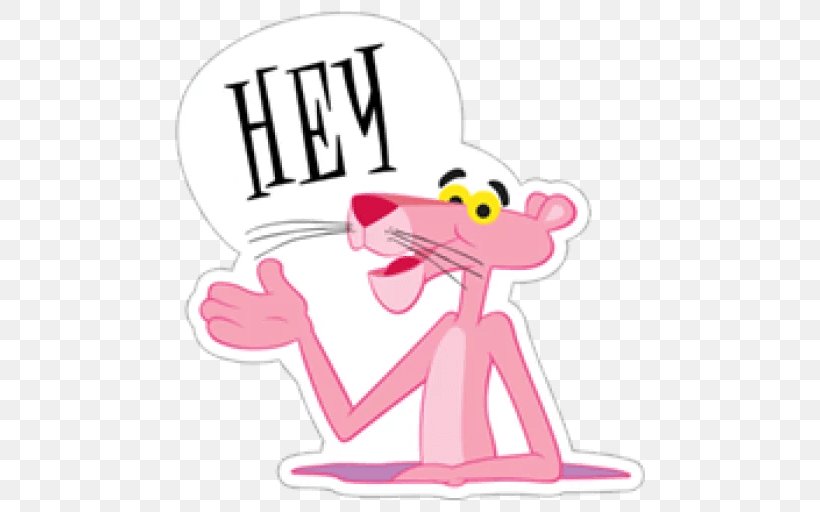 Sticker The Pink Panther Telegram Film, PNG, 512x512px, Watercolor, Cartoon, Flower, Frame, Heart Download Free