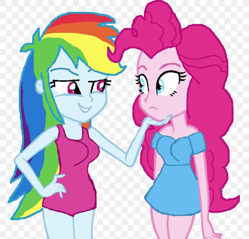 Rainbow Dash Pinkie Pie Flirting Female Pony, PNG, 782x786px, Watercolor, Cartoon, Flower, Frame, Heart Download Free