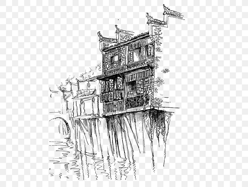 Hongcun Xidi Drawing Croquis Sketch, PNG, 493x620px, Hongcun, Architecture, Artwork, Black And White, Creative Work Download Free