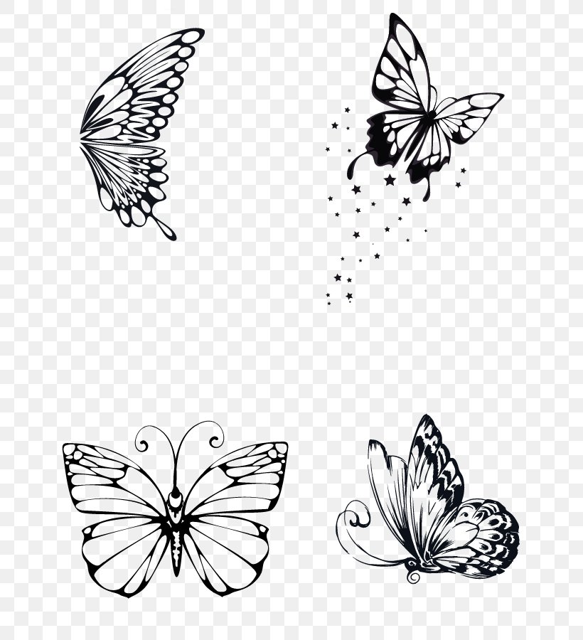 Monarch Butterfly Drawing PicsArt Photo Studio Line Art Clip Art, PNG, 682x900px, Monarch Butterfly, Area, Artwork, Black And White, Brush Footed Butterfly Download Free