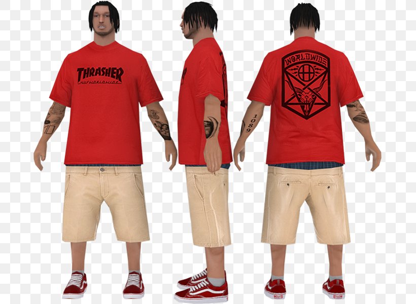 Thrasher San Andreas Multiplayer Grand Theft Auto: San Andreas Jersey T-shirt, PNG, 708x600px, Thrasher, Boy, Child, Clothing, Costume Download Free