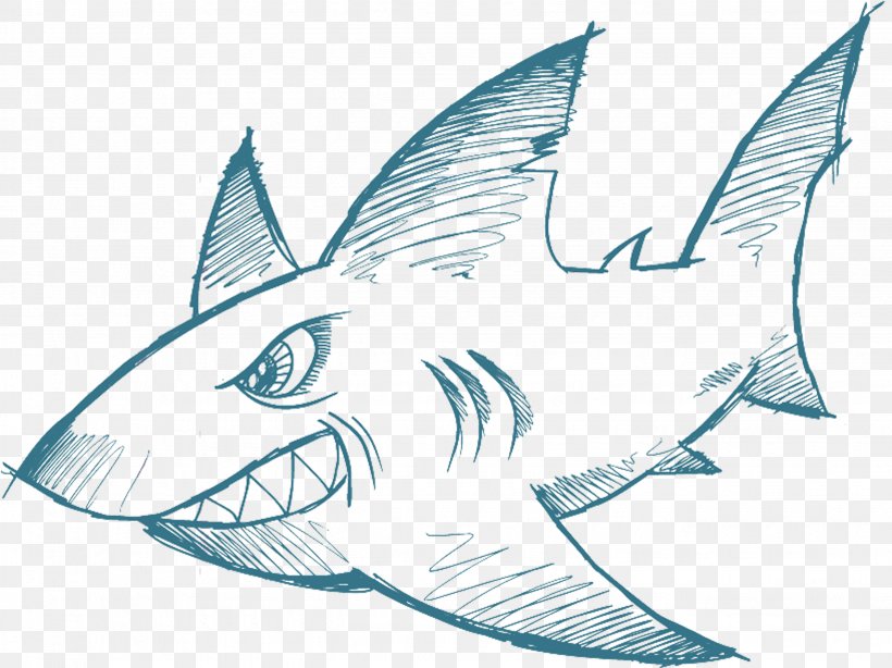 Shark Drawing Fish, PNG, 2674x2004px, Shark, Area, Dolphin, Drawing, Eye Download Free