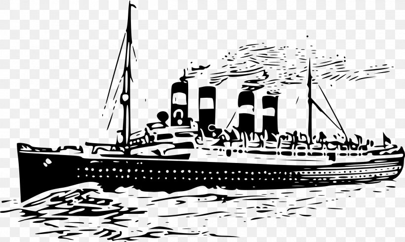 Sinking Of The RMS Titanic Cruise Ship Clip Art, PNG, 2400x1436px, Sinking Of The Rms Titanic, Armored Cruiser, Black And White, Boat, Carnival Cruise Line Download Free