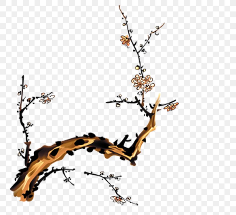 Ink Wash Painting Plum Blossom Chinese Painting Shan Shui, PNG, 750x750px, Ink Wash Painting, Art, Body Jewelry, Branch, Chinese Painting Download Free