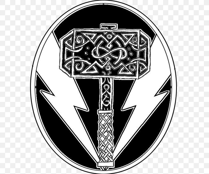 Mjölnir Norse Mythology Lightning Symbol, PNG, 645x683px, Mjolnir, Archive Of Our Own, Art, Badge, Black And White Download Free