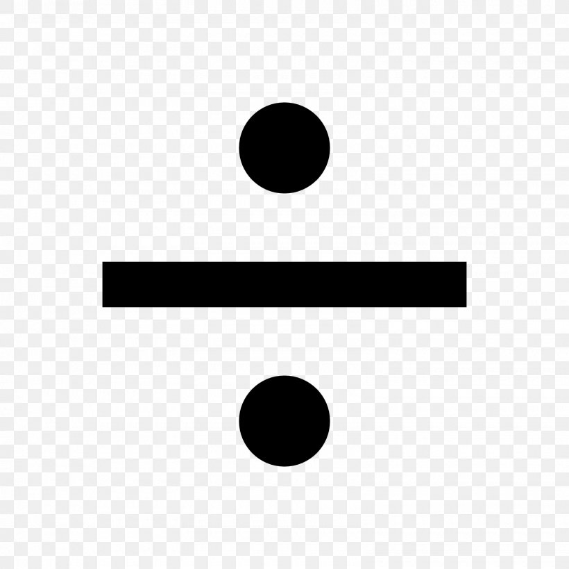 Obelus Division Sign Symbol Mathematics, PNG, 1600x1600px, Obelus, Black, Black And White, Brand, Division Download Free