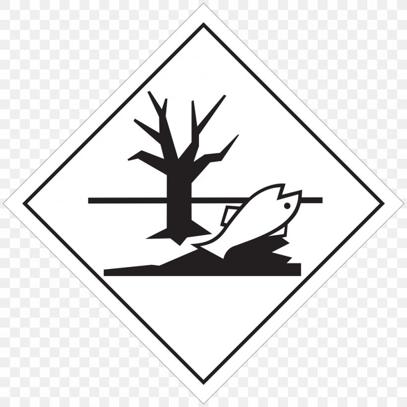 Dangerous Goods Environmental Hazard Environmental Hazard Sign, PNG, 1000x1000px, Dangerous Goods, Area, Black And White, Brand, Chemical Hazard Download Free