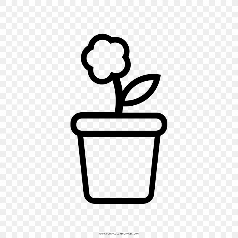 Flowerpot Drawing Coloring Book Como Dibujar, PNG, 1000x1000px, Flowerpot, Area, Ausmalbild, Black And White, Coloring Book Download Free